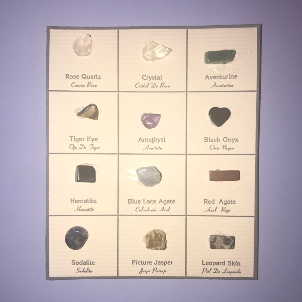Vintage Mini Gemstone and Crystal Chart